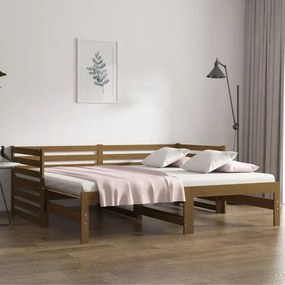 Dormeuse estraibile miele 2x(90x190) cm legno massello di pino