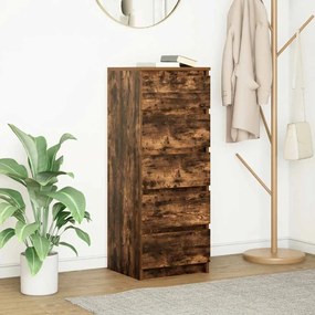 Credenza Con Cassetti Rovere Fumo 37,5x35x99 Cm İn Truciolato /