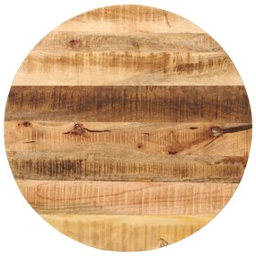 Piano Per Tavolo Ø 90x3,8cm Rotondo Legno Massello Grezzo Mango /