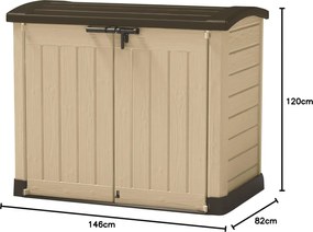 Armadio Porta Attrezzi da Giardino 146x120x82 cm in Resina Keter Store It Out Arc Beige...
