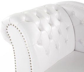 Chaise longue vintage sinistra in pelle sintetica bianca NIMES Beliani