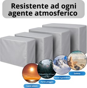 Copri Condizionatore da Esterno Impermeabile Taglia L in PVC Finitura Liscia Grigio...