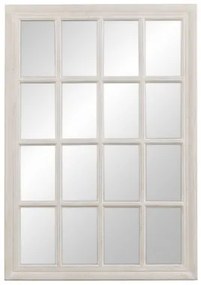Specchio da parete Bianco Legno Cristallo Legno di paulownia Finestra 70 x 3,5 x 100 cm