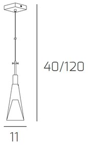 Sospensione Contemporanea Bullet Metallo Cromo Vetro Trasparente 1 Luce E14