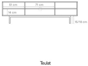 Mobile TV grigio 180x52 cm Sierra - Teulat