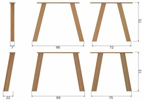 Tavolo da pranzo in rovere massiccio 100x180 cm Tablo – WOOOD