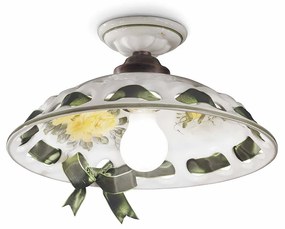 Plafoniera Classica Napoli Metallo E Ceramica Nero Sfumato Rame 1 Luce E27