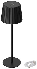 Lampada da Tavolo Ricaricabile 2.2W IP54 CCT Dimmerabile - Nero Rigato