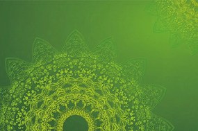 Carta da parati – Elementi moderni di Mandala in verde