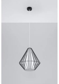 Lampadario a sospensione con filo DEMI 1xE27/60W/230V nero/bianco