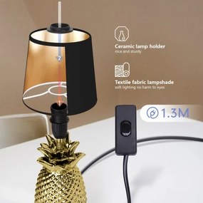 Aigostar - Lampada da tavolo 1xE14/40W/230V oro/nero