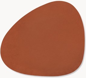 Set di 4 sottobicchieri in pelle fatti a mano dalla forma asimmetrica Curve