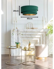 Duolla - Lampadario a sospensione con filo KOBO 1xE27/15W/230V diametro 45 cm verde/oro