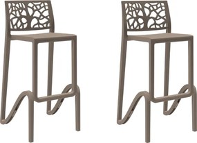 Sgabello bar impilabile alto H. seduta 75 cm TETI Tortora set 2 pezzi