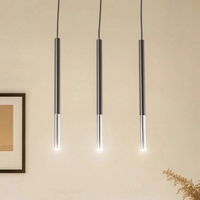 Euluna Thalassa Lampada a sospensione 3 luci G9 nero/cromo longitudinale