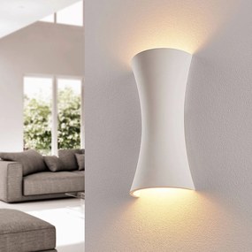Lindby applique Edon, bianco, gesso, concavo, 30 cm