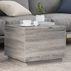 Tavolino Da Salotto Con Luci Led Grigio Sonoma 50x50x40 Cm /