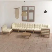 Set Divani da Giardino 8 pz con Cuscini Legno Massello di Pino 3076652