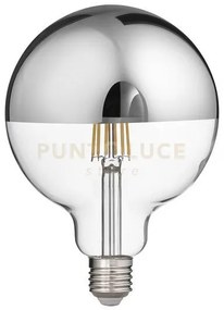 Gla302a- lampadina attacco e27 globo vetro specchiato argento d.12,...