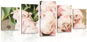 Quadri 5 pezzi – Bouquet romantico