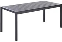 Tavolo da pranzo con struttura in alluminio anodizzato nero per 6 persone 180 x 90 cm dal design moderno