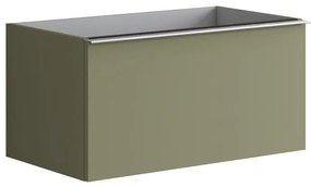 Mobile da bagno sotto lavabo Pixel plain verde laccato opaco L 80 x H 40 x P 45.5 cm 1 cassetto, lavabo non incluso