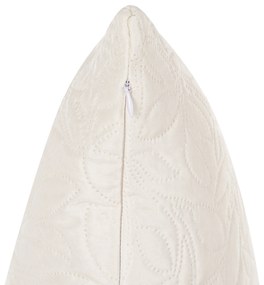 Copriletto trapuntato con cuscini crema 160 x 220 cm RUDKHAN Beliani