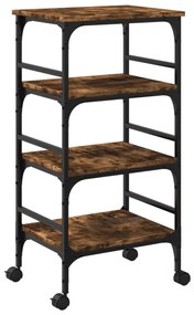 Carrello da cucina rovere fumo 45x35x89,5 cm legno multistrato