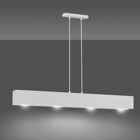 Lampadario Moderno 4 Luci Hachiman In Acciaio Bianco