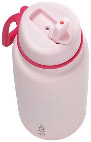 Bottiglia termica in acciaio inox con cannuccia 1l - rosa