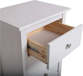 Cassettiera alta bianca in legno di pino 46x80 cm Berna - Marckeric