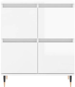 Credenza bianco lucido 60x35x70 cm in legno multistrato