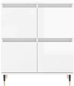 Credenza bianco lucido 60x35x70 cm in legno multistrato