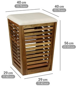Cesta per il bucato colore naturale scuro in legno 55 l Fondi – Wenko