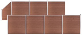 Pannelli Recinzione 7 Quadrati 1 Inclinato 1311x186cm Marrone /