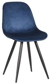 Sedie da pranzo in velluto blu scuro in set di 2 pezzi Capri - LABEL51