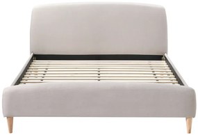 Letto scandinavo 140 x 200cm tessuto beige NIELS