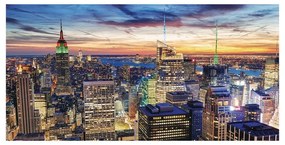 Stampa su tela New York skyline sunset, multicolore 140 x 70 cm