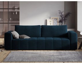 Divano letto in velluto blu scuro Luca - Milo Casa