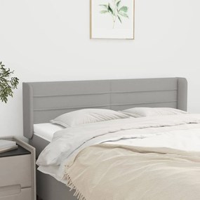 Testiera Ad Orecchio Grigio Chiaro 147x16x78/88 Cm İn Tessuto /
