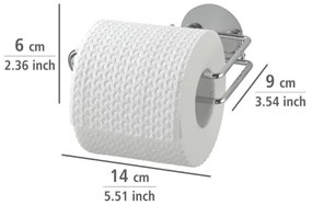 WENKO 18774100 - Porta rotolo per carta igienica TURBO-LOC ROTONDO IN ACCIAIO 14x9 cm cromato