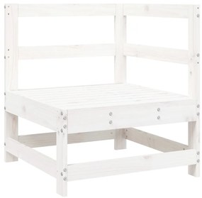 Set Salotto da Giardino 5 pz Bianco in Legno Massello di Pino