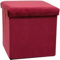 POUF CUBO 32x32x32 PIEGH.VELL BORDX