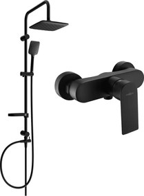 Mexen Sven set doccia esterno con soffione e rubinetto doccia Royo, nero - 72240262-70