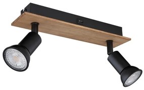 Globo 57998-2W - Luce Spot DREW 2xGU10/35W/230V legno/nero