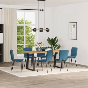 Sedie Da Pranzo 6 Pz Blu İn Velluto /