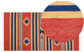 Tappeto kilim cotone multicolore 80 x 150 cm HATIS Beliani