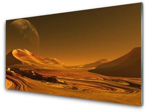 Quadro su vetro acrilico Paesaggio del cosmo del deserto 100x50 cm