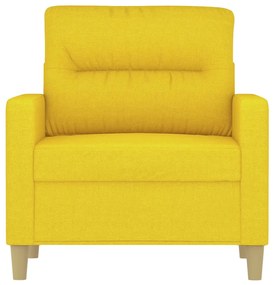 Poltrona giallo chiaro 60 cm in tessuto