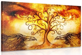 Stampa su tela – Albero della vita con corvi